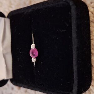 Ladies 14k white gold ruby ring